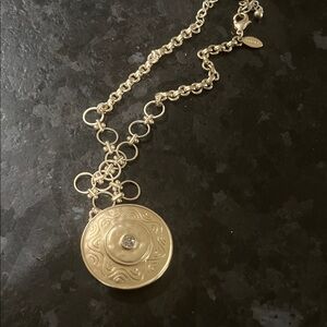 Chico's Gold Circle Pendant Necklace